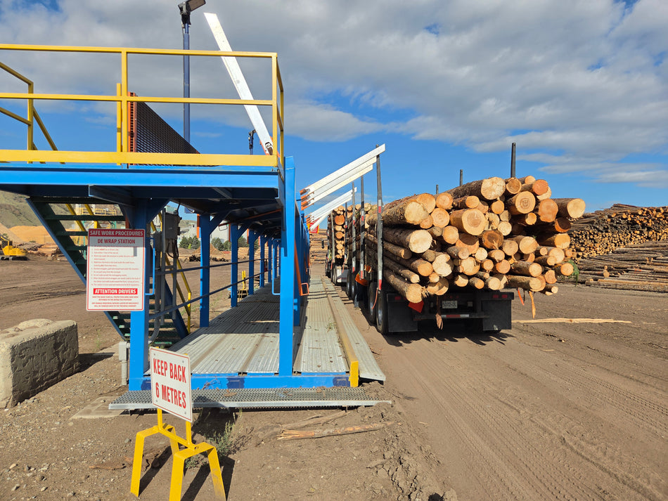 Log Truck Unwrapping Station